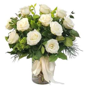 Luxe Long Stem - Premium Dozen White Roses